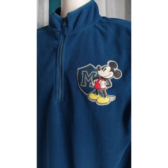 Disney Store Mickey Mouse 1/4 Zip Fleece Pullover Unisex Size Large - Picture 1 of 8
